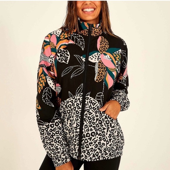 Adidas Jackets & Blazers - Adidas x FARM Rio Jacket Farrio Print Relaxed Lightweight Size XL